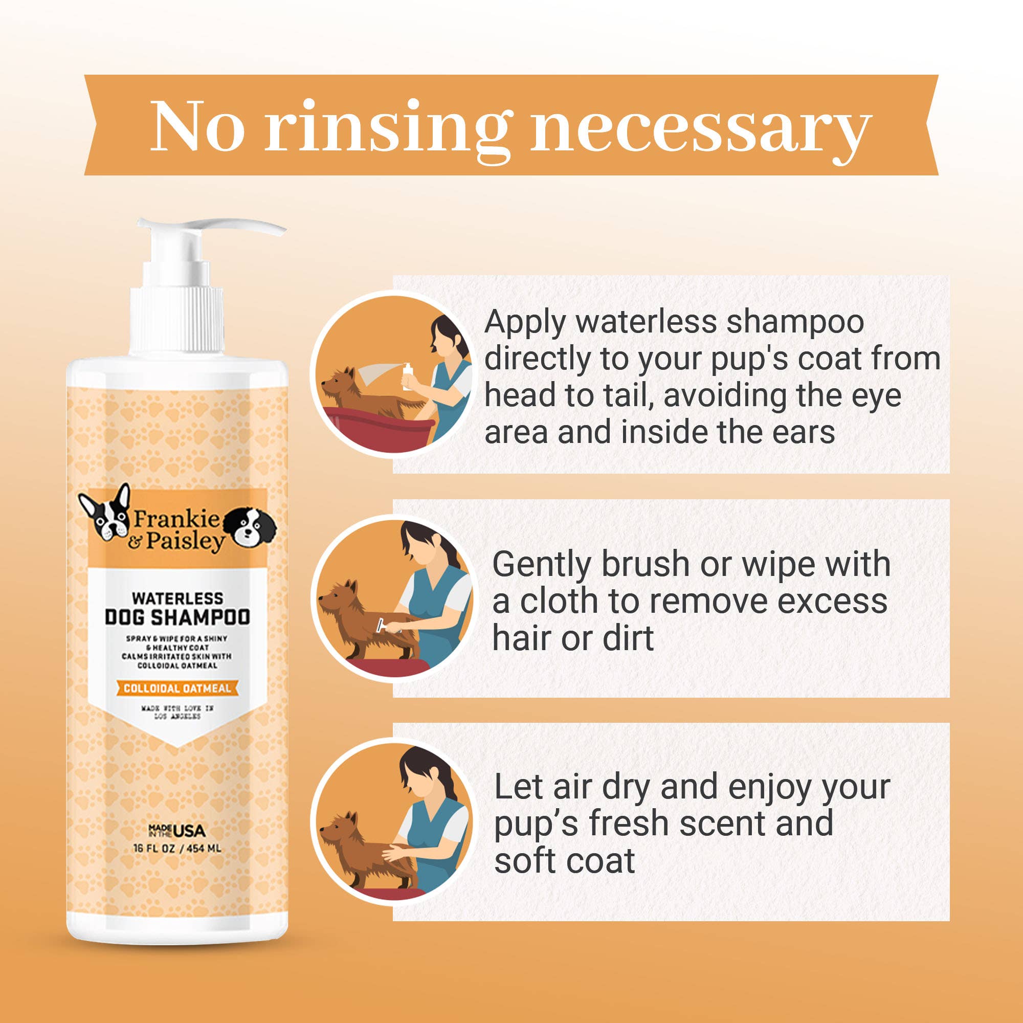 Frankie & Paisley Pet Products - Wholesale Pet Shampoo - Dog - Shaggy Dog Bath Set - 2in1 Shampoo + Fanny Foam™ + Waterless3