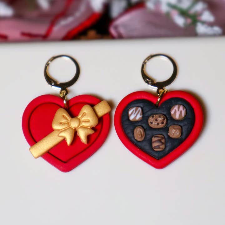 Ivy Lane Clay Co. - Wholesale Dangle Earrings - Valentine's Box of Chocolate Earrings