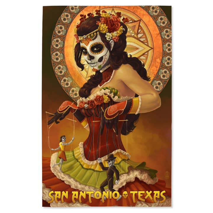 STAMPA GICLEE San Antonio, Texas, Marionette per la vendita all'ingrosso da parte di Lantern Press