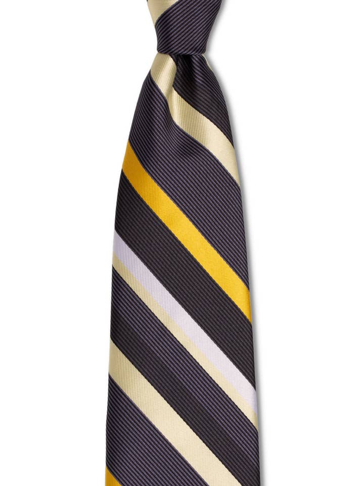 Yellow Multi-Striped Traditional Tie for wholesale by GoTie