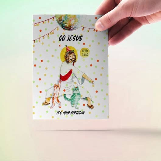 Liyana Studio - Wholesale Christmas Card - Jesus Birthday Party - Funny Christmas Card