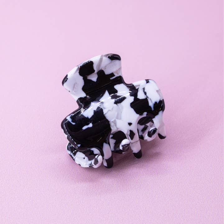 Frog Sac - Wholesale Hair Clip - Women's - Small Square Tortoise Shell Hair Claw Clips - 2 Pack