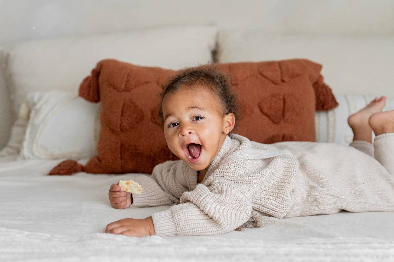 Yooushi - Vente Salopette – bébé - Pantalon à bretelles tricoté motif champignon11