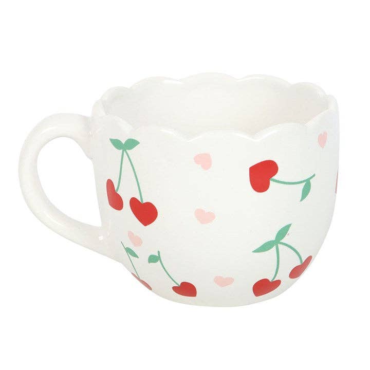 Something Different Wholesale - Vendita all'ingrosso Tazza - Tazza di San Valentino a forma di cuore con ciliegie smerlate