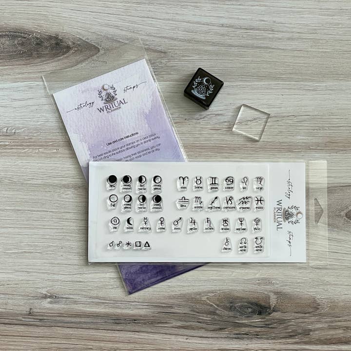 Writual Planner – Engroshandel Gummistempel/pyntestempel – Astrologiske stempler til Writual tarot journal1