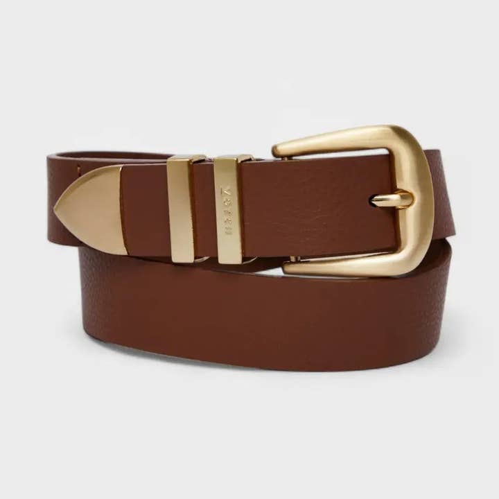 Kvinders veganske westernbælte – Brunt bambuslæderbælte for engroshandel hos Votch