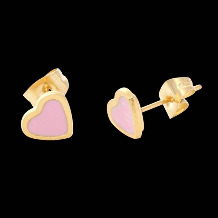 Whit's Up Shop - Wholesale Stud/Post Earrings - Mini Enamel Heart Stud Earrings3