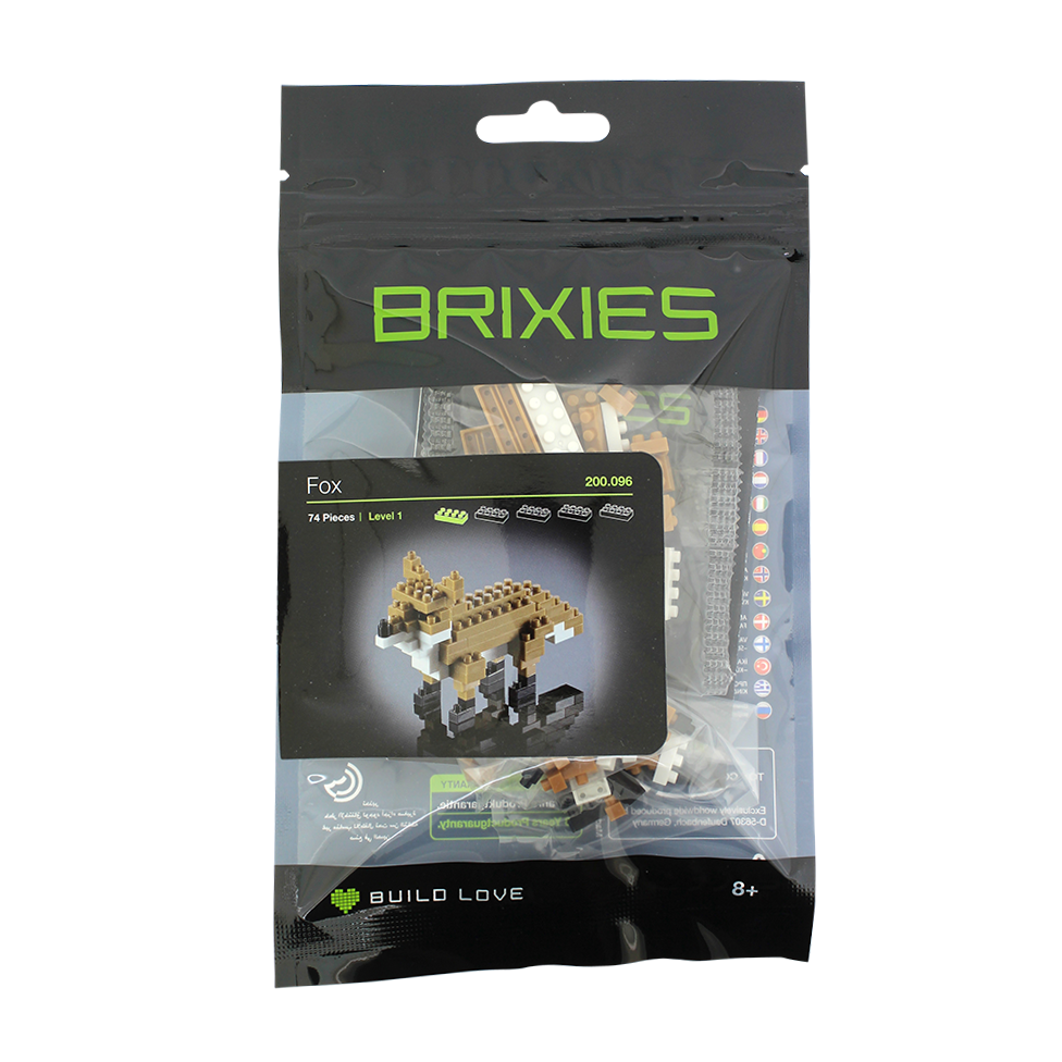 Brixies – Engroshandel Build-a-toy - Børn – Brixies ræv - byggesæt med 74 klodser2