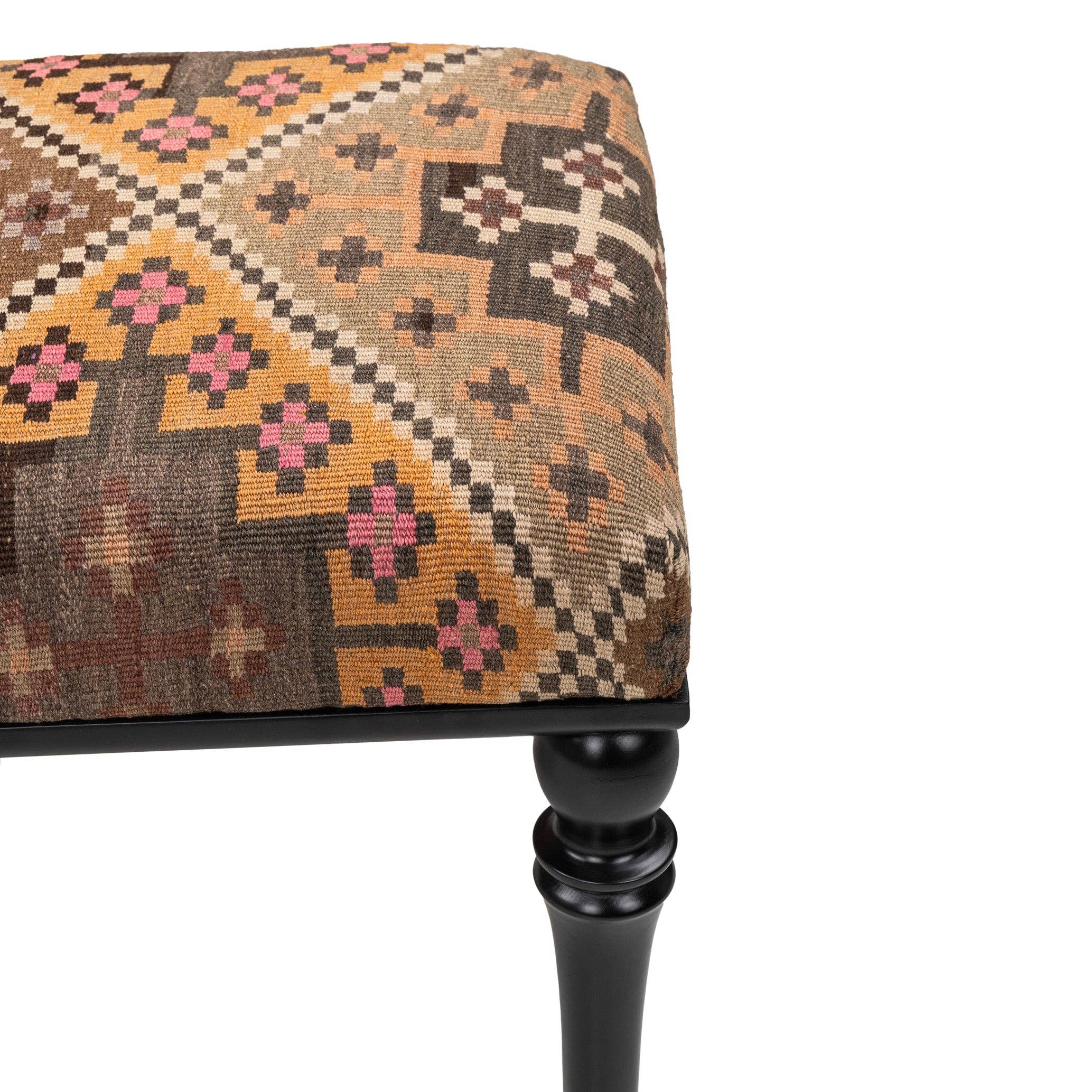 Rugtolia - Wholesale Bench - Vintage Kilim Upholstered Bedroom - Entryway Wooden Bench4