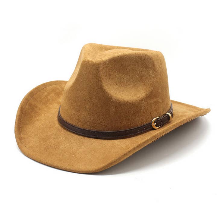 ACCITY - Wholesale Cowboy Hat - Unisex - SUEDE HAT WITH LEATHER BELT WESTERN COWBOY HAT_CWAH2513