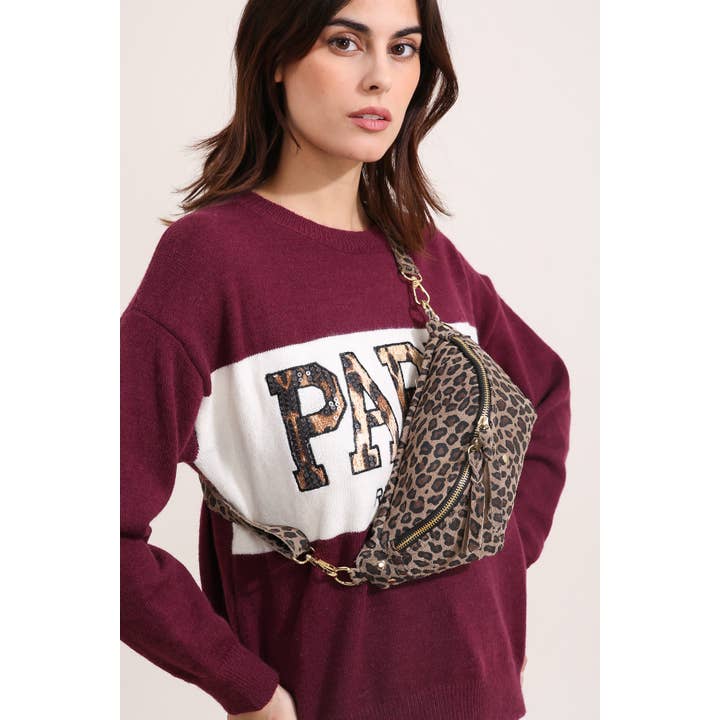 Cherry Paris – wholesale Midjeväska - Dam – NELLY LEOPARD midjeväska i leopardmönstrad mocka - 4061B18