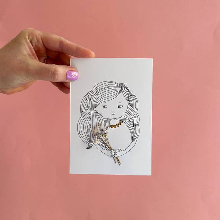 Pretty Damsel Flower Bouquet Card Kit for wholesale by Mamie dans les orties