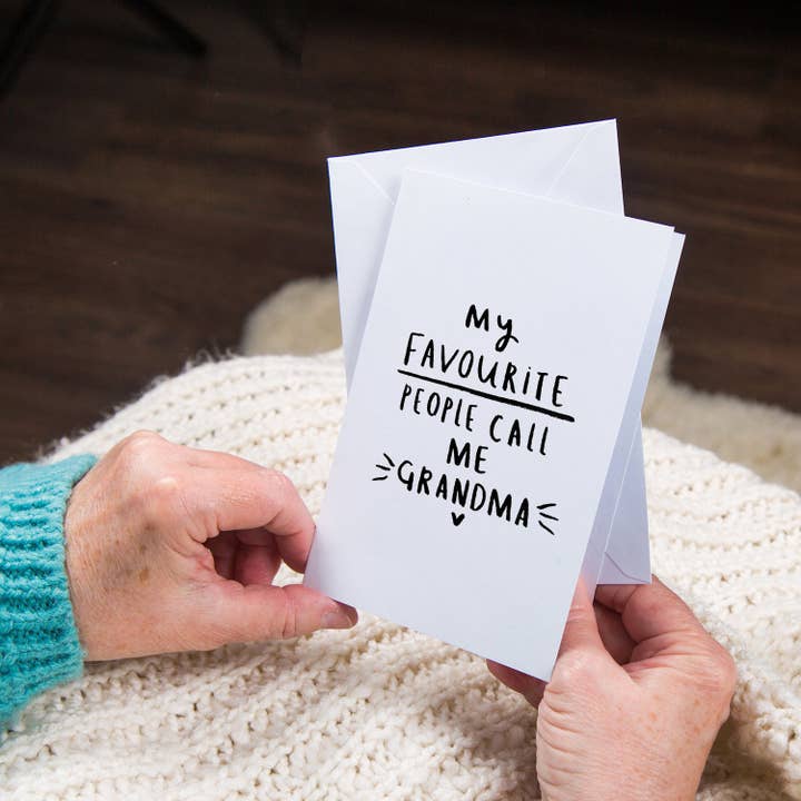 'My Favourite People Call Me Grandma' Greetings Card for wholesale by Ellie Ellie LTD
