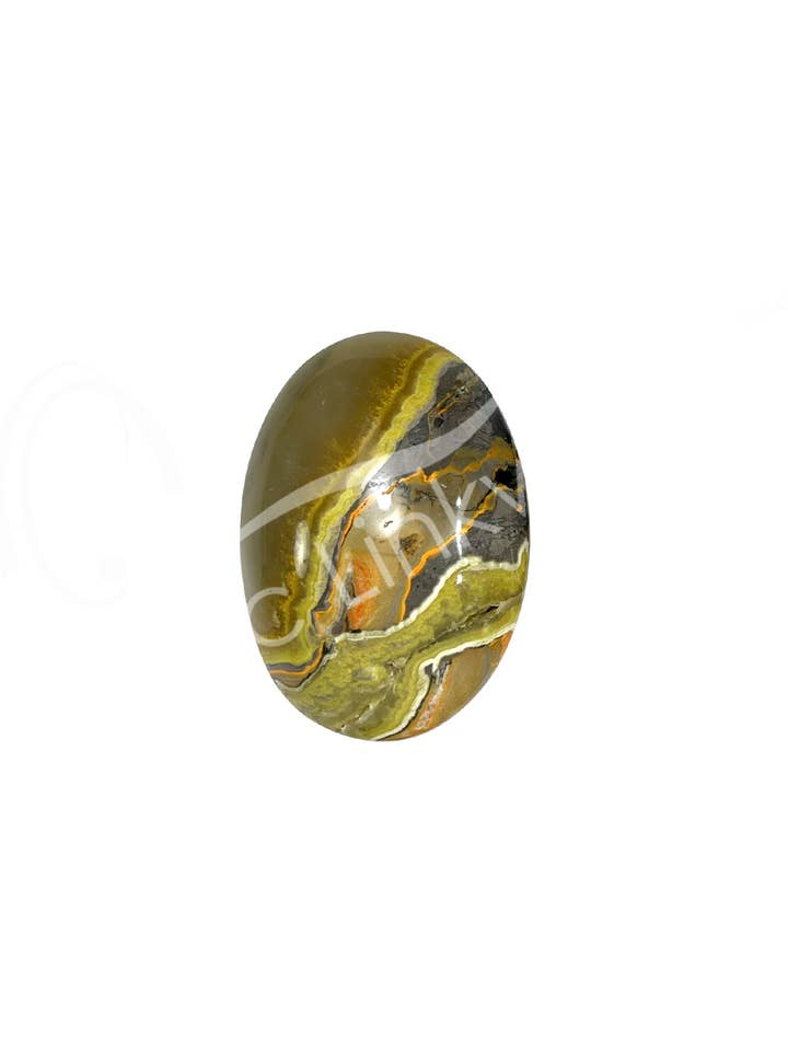 (KG)PALM STONE - JASPER, BUMBLE BEE 2.25-2.75" for wholesale by Oceanic Linkways Inc