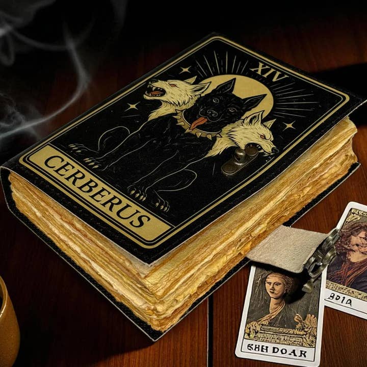 MNM HANDICRAFTS - Wholesale Journal/Diary - Cerberus Leather Grimoire – Spell Book of Shadows Journal 1