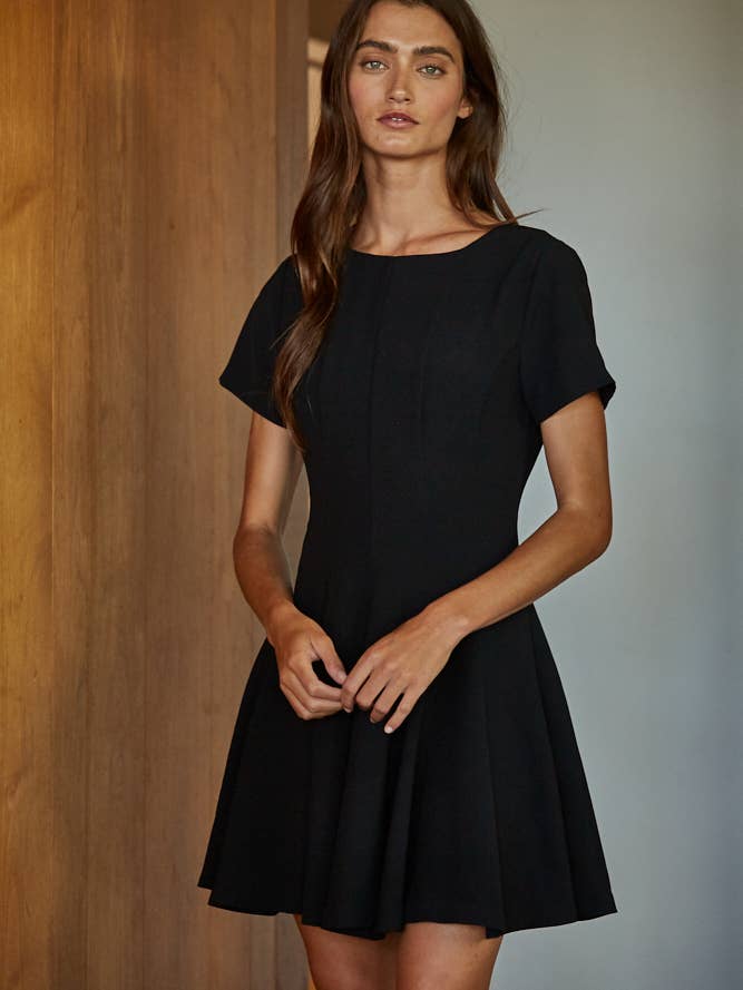 L8604 | Woven Polyester Short Sleeve Flare Mini Dress for wholesale by By Together