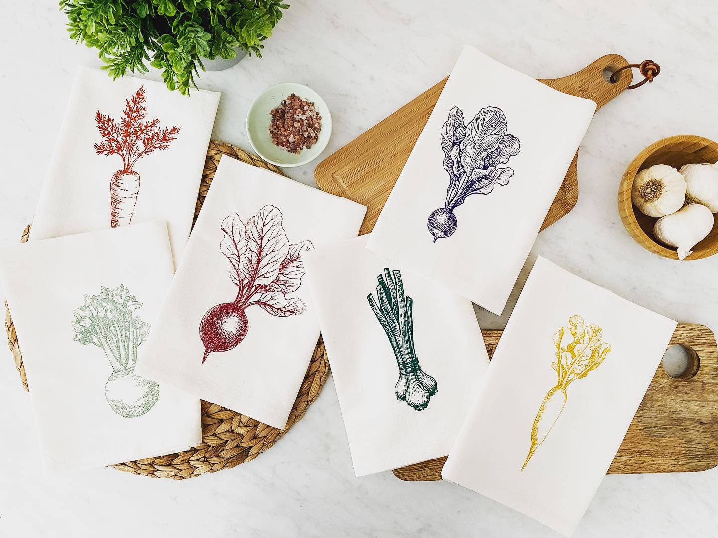 Your Green Kitchen – wholesale Dinner & cloth napkin – Cloth Napkins /Veggie Napkin set of 6 / 15"x 15"