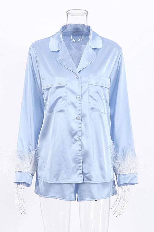 Queen Fashion – wholesale Pyjamasset - Dam – silkeslen topp och shorts nattkläder15