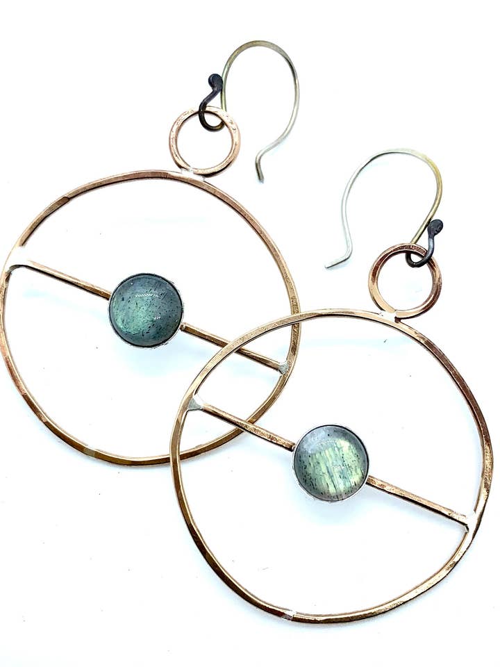 Rising Stone Earrings Labradorite for wholesale by Union Studio Metals