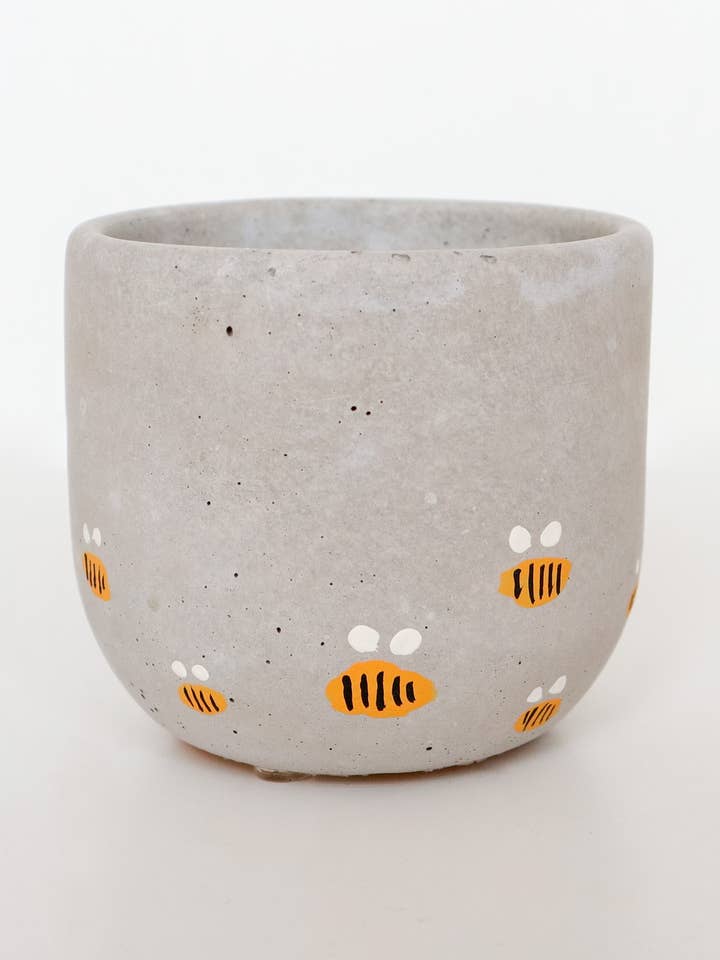 Painted Planter - 3" - Bees, 8 Ball, Bow, Arches, Daisy for wholesale by The Plant Supply