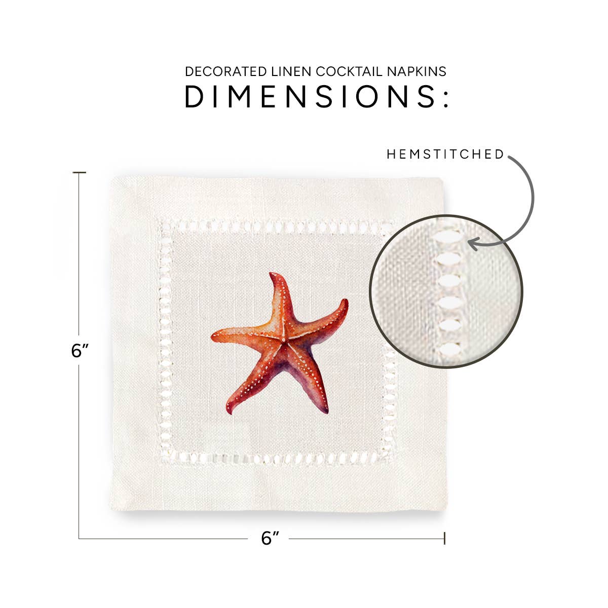 Jolitee - Wholesale Dinner & Cloth Napkin - Starfish Hemstitch Napkins5