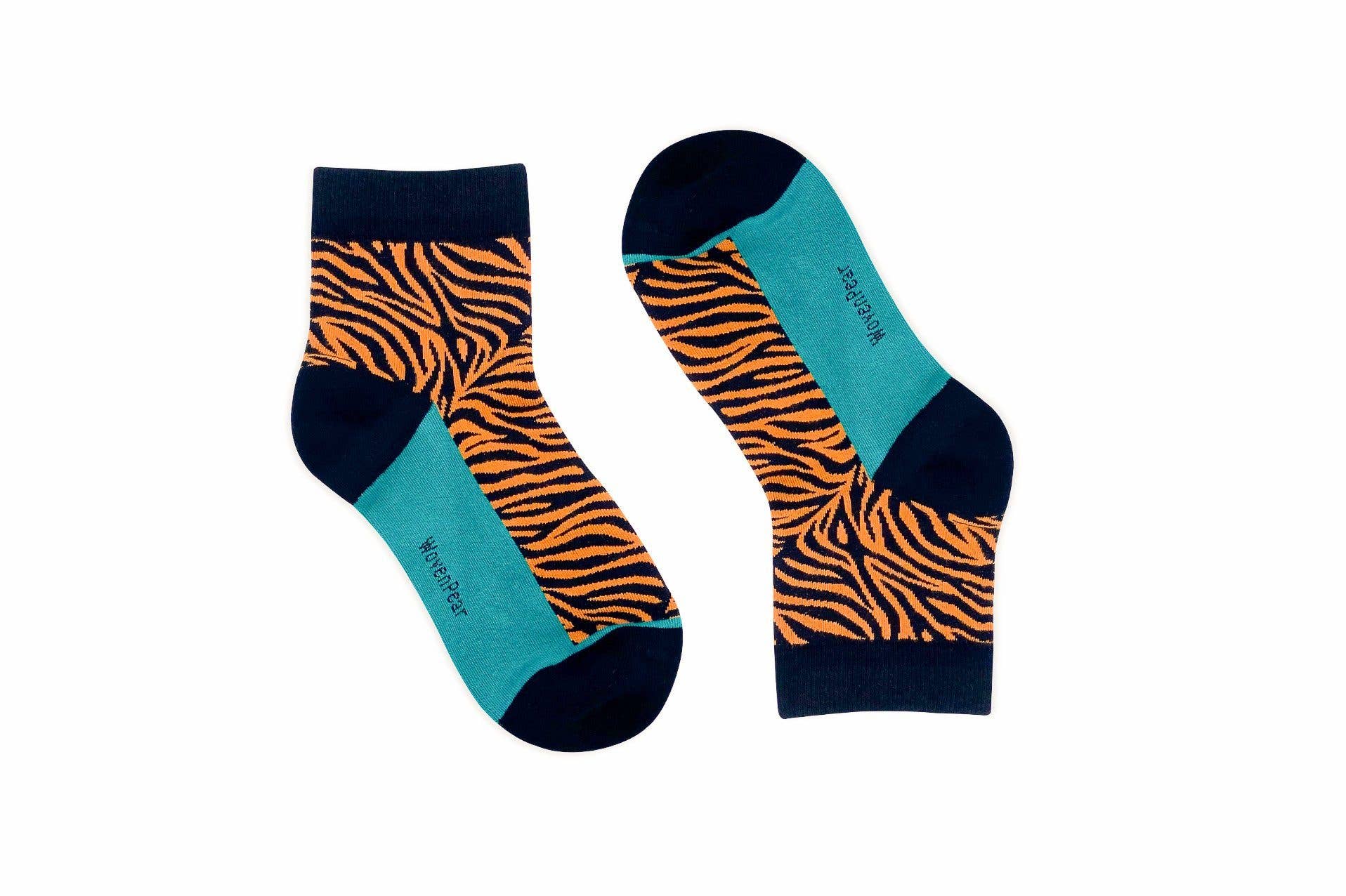 Woven Pear - Venta al por mayor Calcetines - Mujer - Calcetines mini-Crew, rayas de tigre