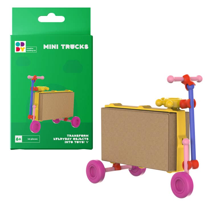 Safari Ltd. - Wholesale Building Set - Kids - Oddy Mini Trucks 16 Piece Building Kit
