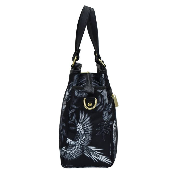 Anuschka & Vanya Lara (Canada) - Wholesale Satchel - Women's - Fabric with Leather Trim Multi Compartment Satchel - 12014