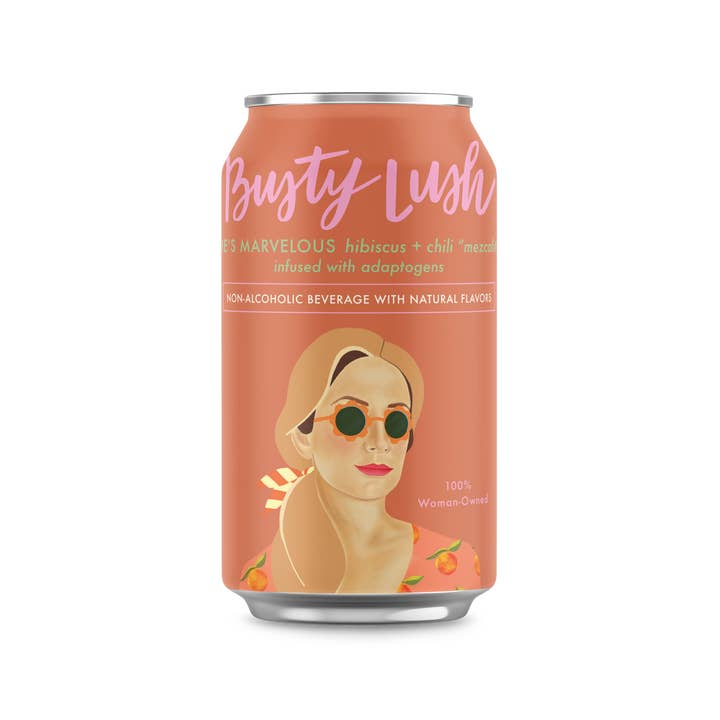 Busty Lush - Wholesale Non-Alcoholic Aperitif/Mocktail - She's Marvelous NA Hibiscus + Chili Mezcalita (4pk boxes)3