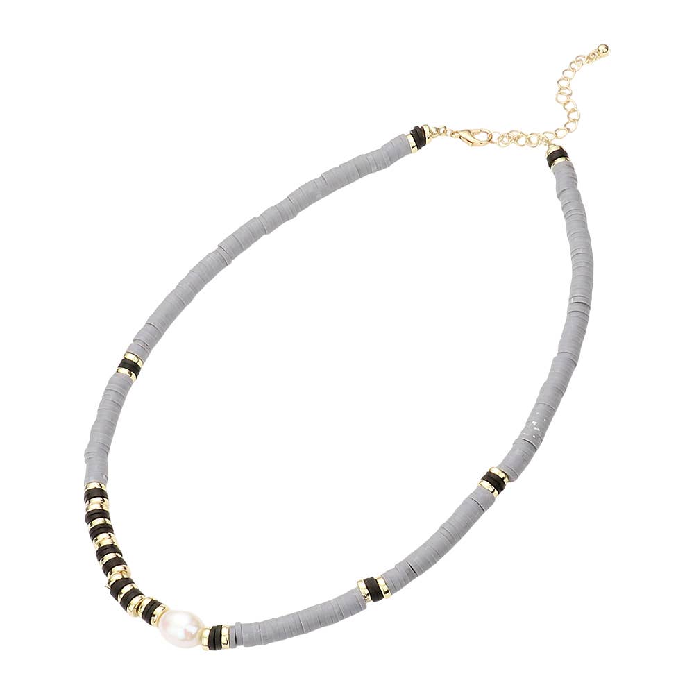 Sensibling Corp. - Wholesale Beaded/Pearl Necklace - Freshwater Pearl Accented Heishi Beaded Necklace3