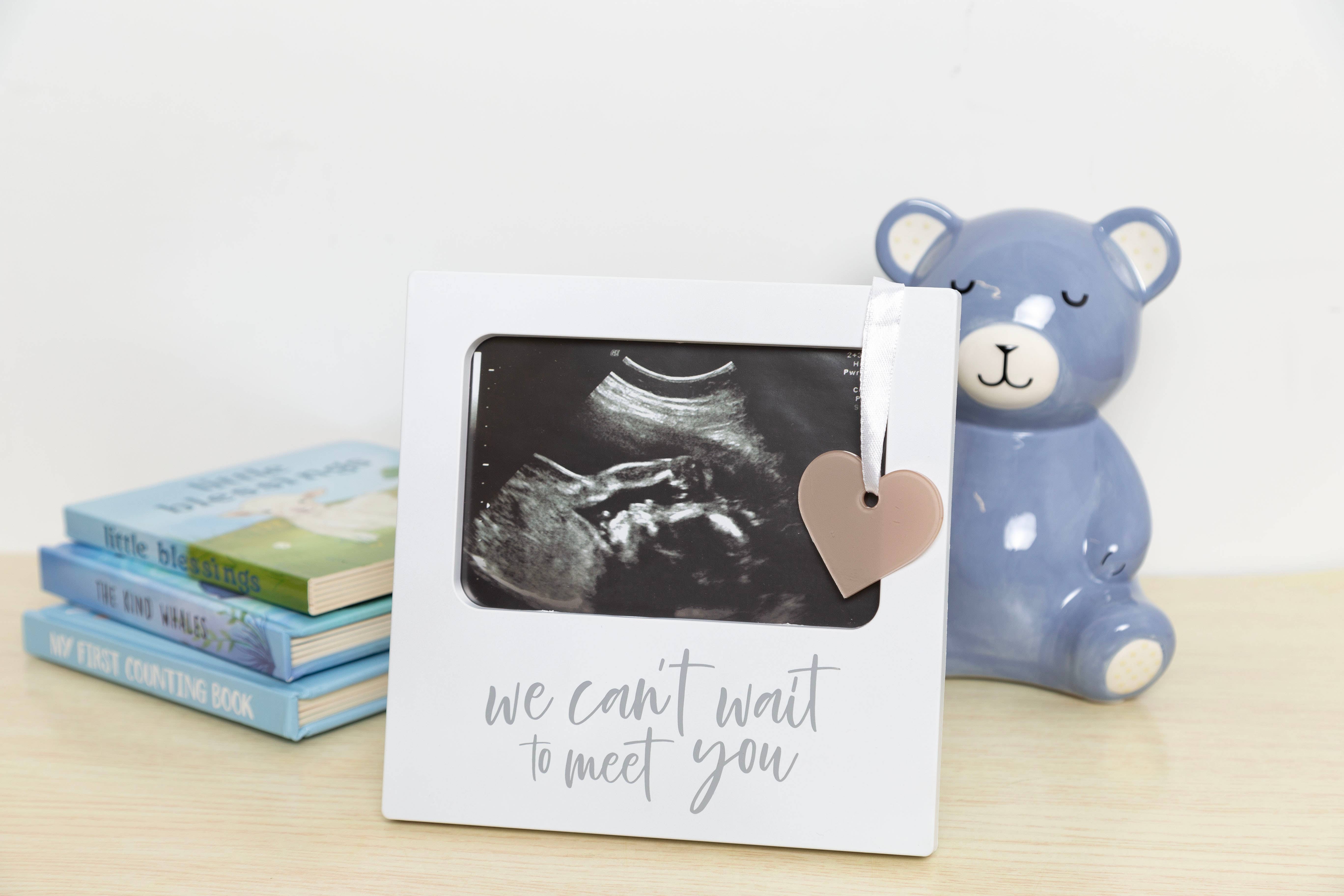 Kate & Milo - Vente Cadre photo - Enfant et bébé - Nous avons hâte de te rencontrer cadre à breloque échographie2