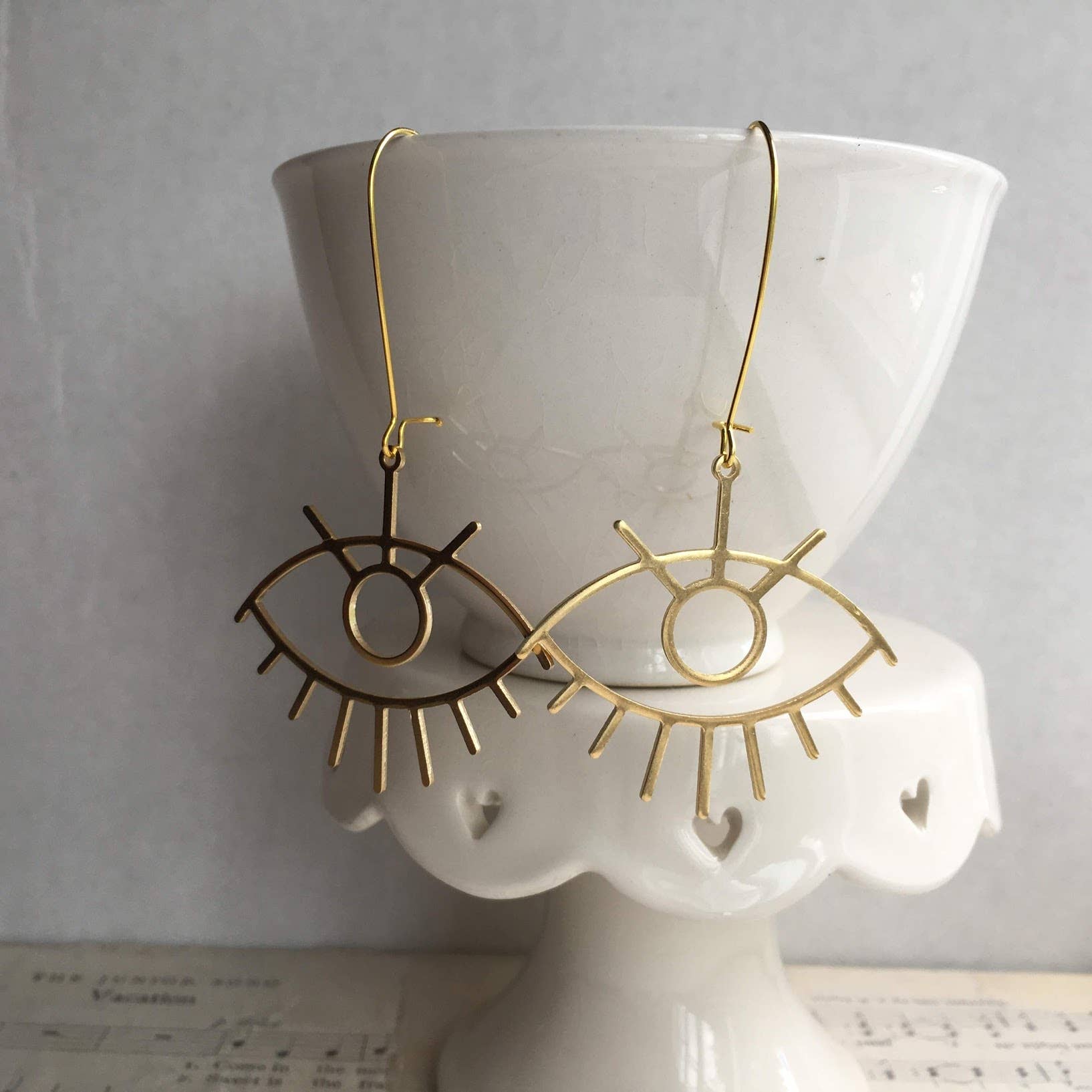 Red Truck Designs - Wholesale Dangle Earrings - Gold Eye Earrings Eyelash Earrings Evil Eye Earrings3