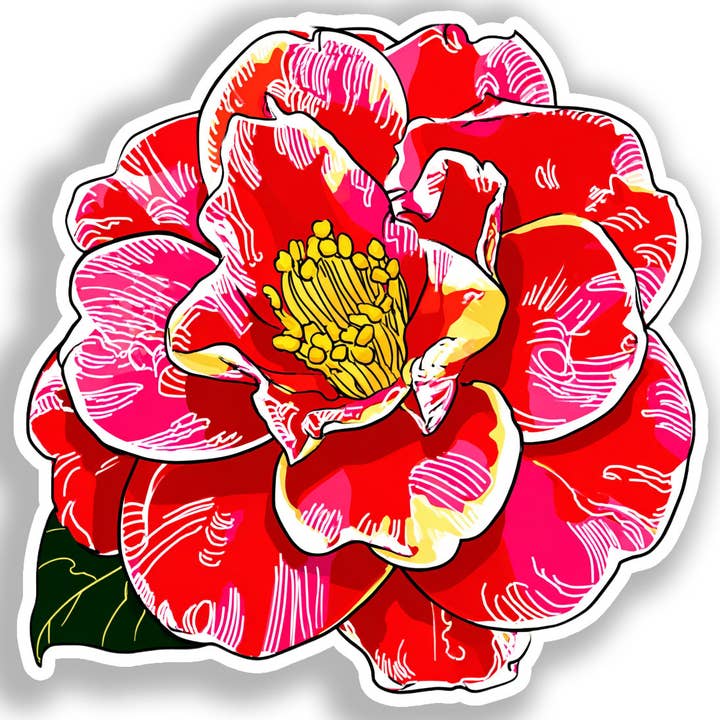 Camellia Flower Decal Sticker # A018867 for wholesale by Yoonek Graphics