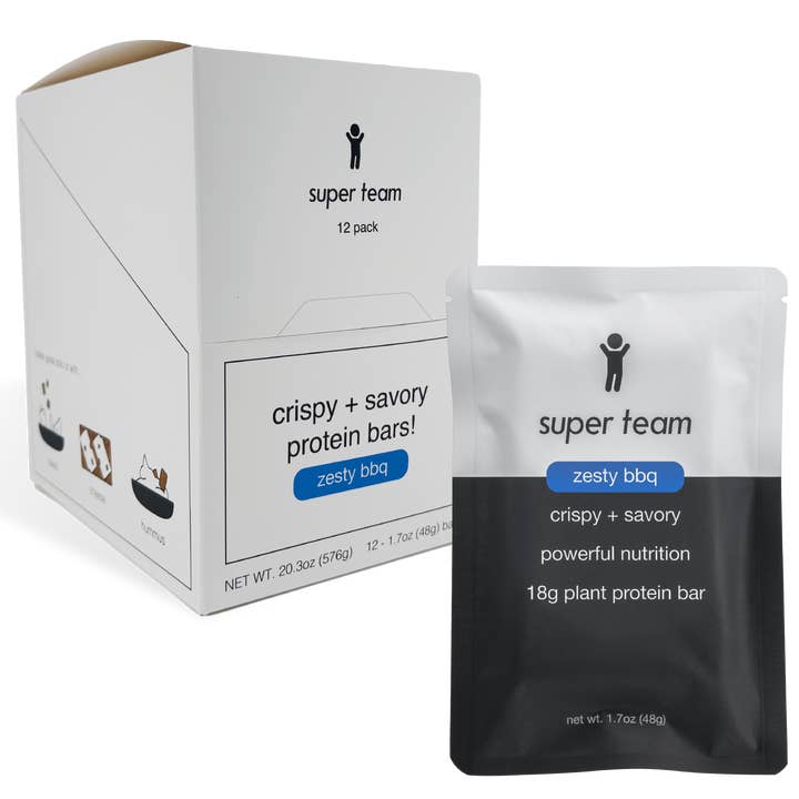 Super Team - Wholesale Snack Bar - Zesty BBQ Savory Protein Bar - ($2 / bar)