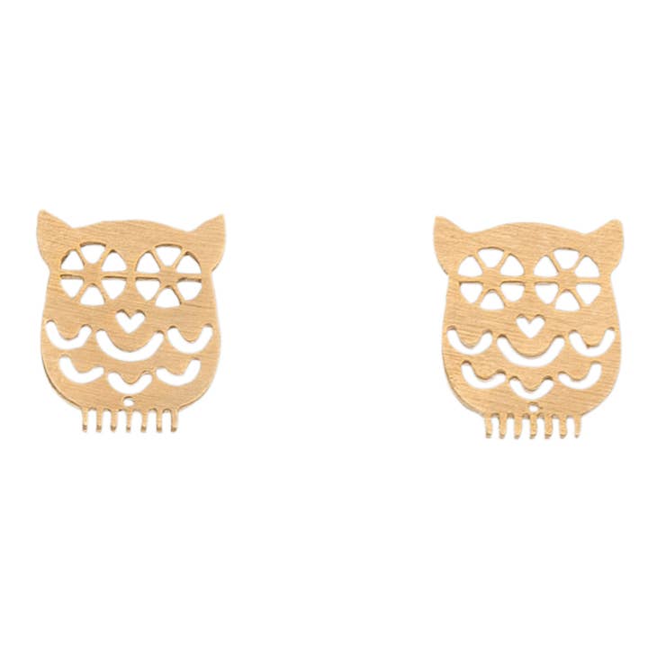 Rea - Stud Buds Cutout Owl Örhängen för wholesale av Howard's