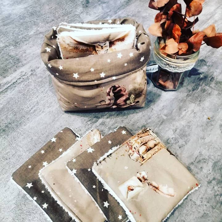 LES PETITS TITOUS - Vendita all'ingrosso Struccanti - Set cesta con 8 salviette lavabili assortite11