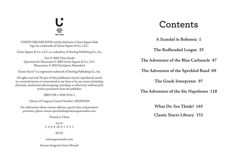 Union Square & Co. - Wholesale Book - Kids - Classic Starts®️: The Adventures of Sherlock Holmes (Abridged Edition)1