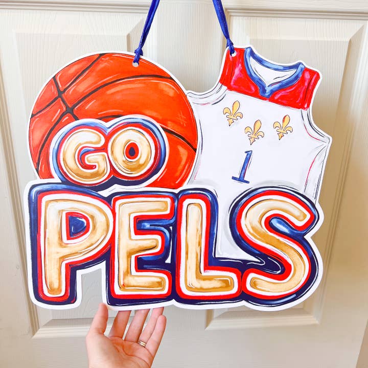 Home Malone - Wholesale Door Hanger - Go Pels Door Hanger NBA New Orleans Basketball Decor