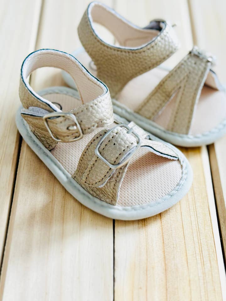 Baby Girls Gold Leather Sandals for wholesale by Brittany's