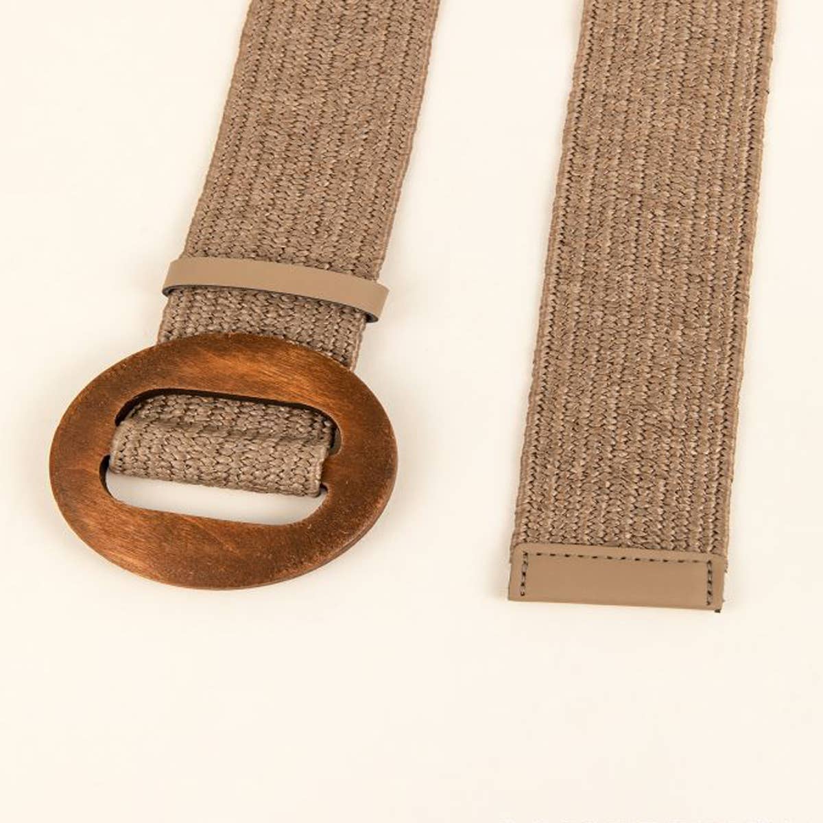 ACCITY - Wholesale Belt - Women's - NEW ROUND WOODEN BUCKLE STRAW BELT_CWABE04525