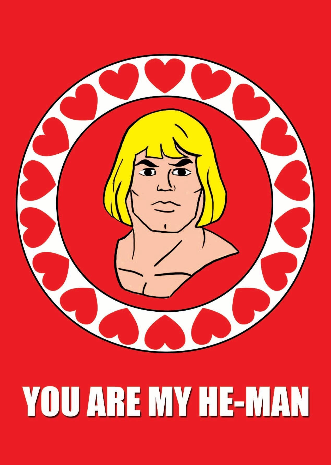 Bite Your Granny - Wholesale Love Card - BYG050 You Are My He-Man Greetings Card (pack of 6)1