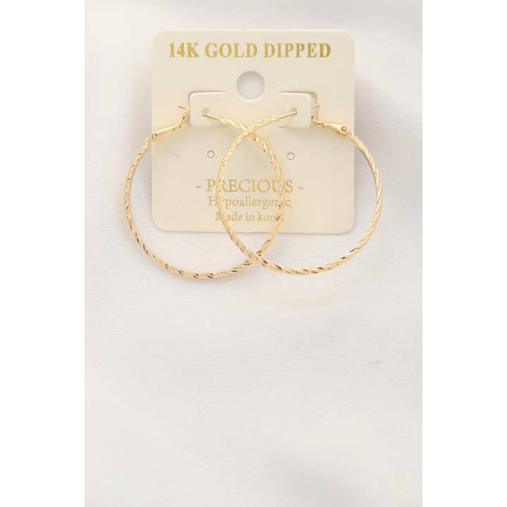 anbfashion - Wholesale Hoop Earrings - 14K GOLD DIPPED HOOP EARRING KSE-6757-41