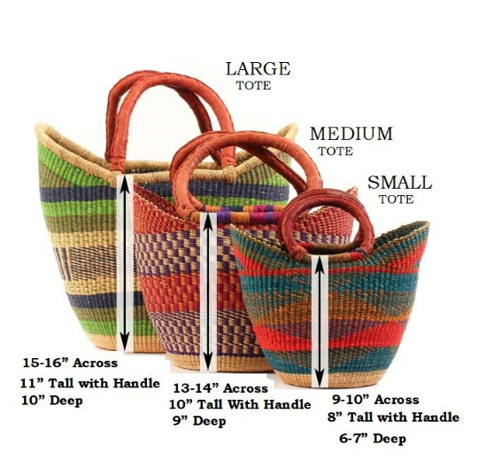 The African Home Goods - Wholesale Beach Bag - Green & Blue U-Shopper Ghana Beach Tote Bag/Basket1
