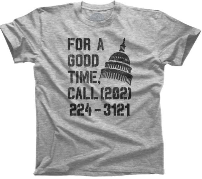 Boredwalk - Wholesale Screen Printed T-Shirt - Men's - Men's For A Good Time Call Congress T-Shirt1