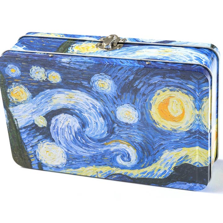 Caja de almacenamiento de metal para escuela, oficina, arte y manualidades, Starry Night para venta al por mayor de DAHO