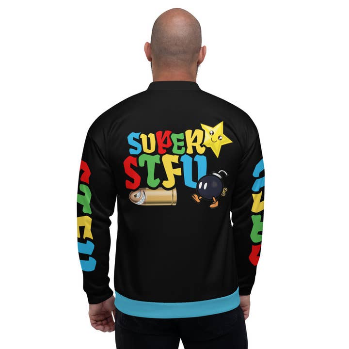 Chaqueta bomber unisex Super STFU, diseño Bullet Bomb Star para venta al por mayor de STFU