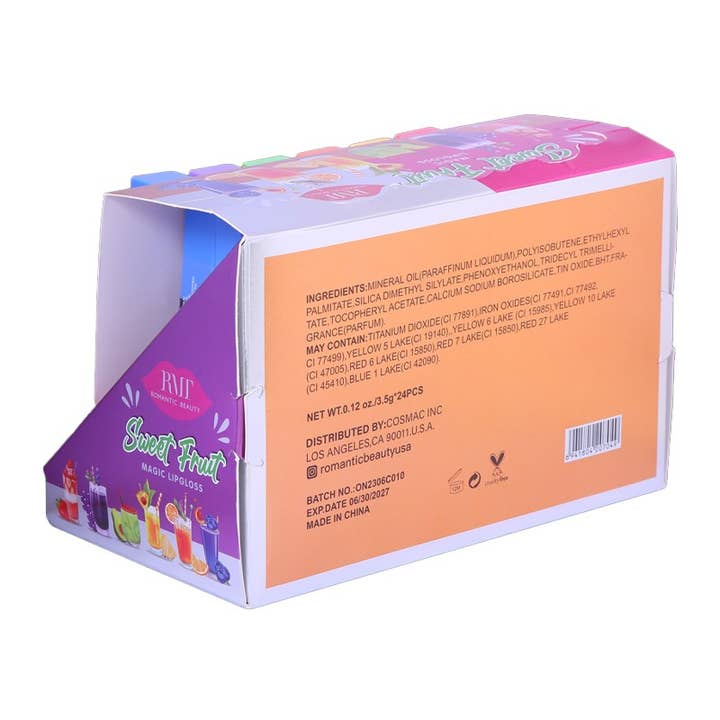 PINEAPPLE Beauty – wholesale Lip-gloss – Romantic Beauty L7221 Sweet Fruit Magic Lip Gloss - 24pc