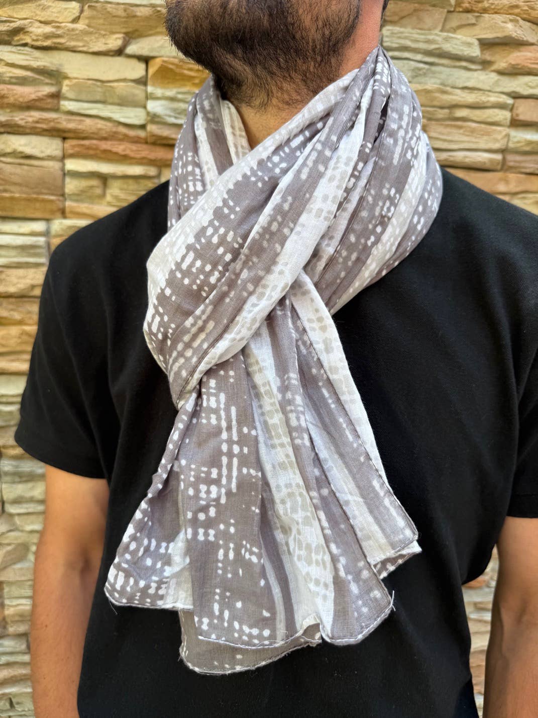 Maison Unik Accessoires - Wholesale Scarf - Unisex - Men's 100% Indian cotton scarf wrap shawl -0