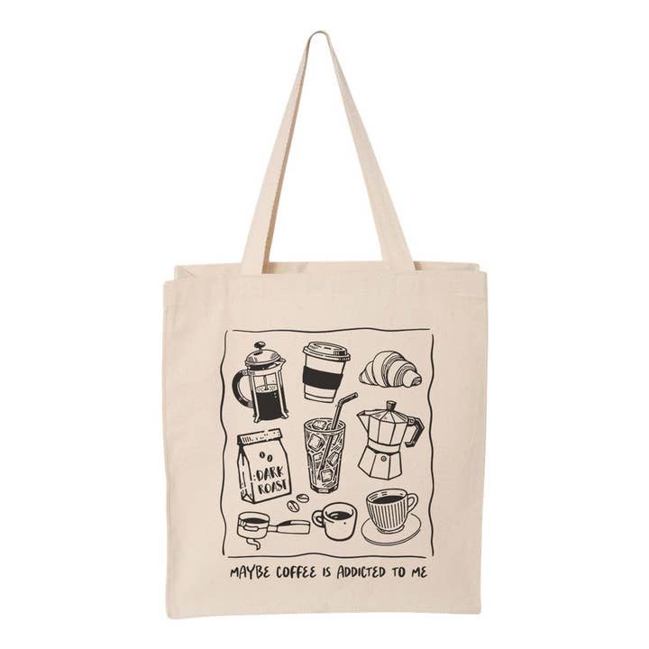 Lucky Luna Apparel - Wholesale Tote bag – Women's - Maybe Coffee Is Addicted To Me Tote Bag