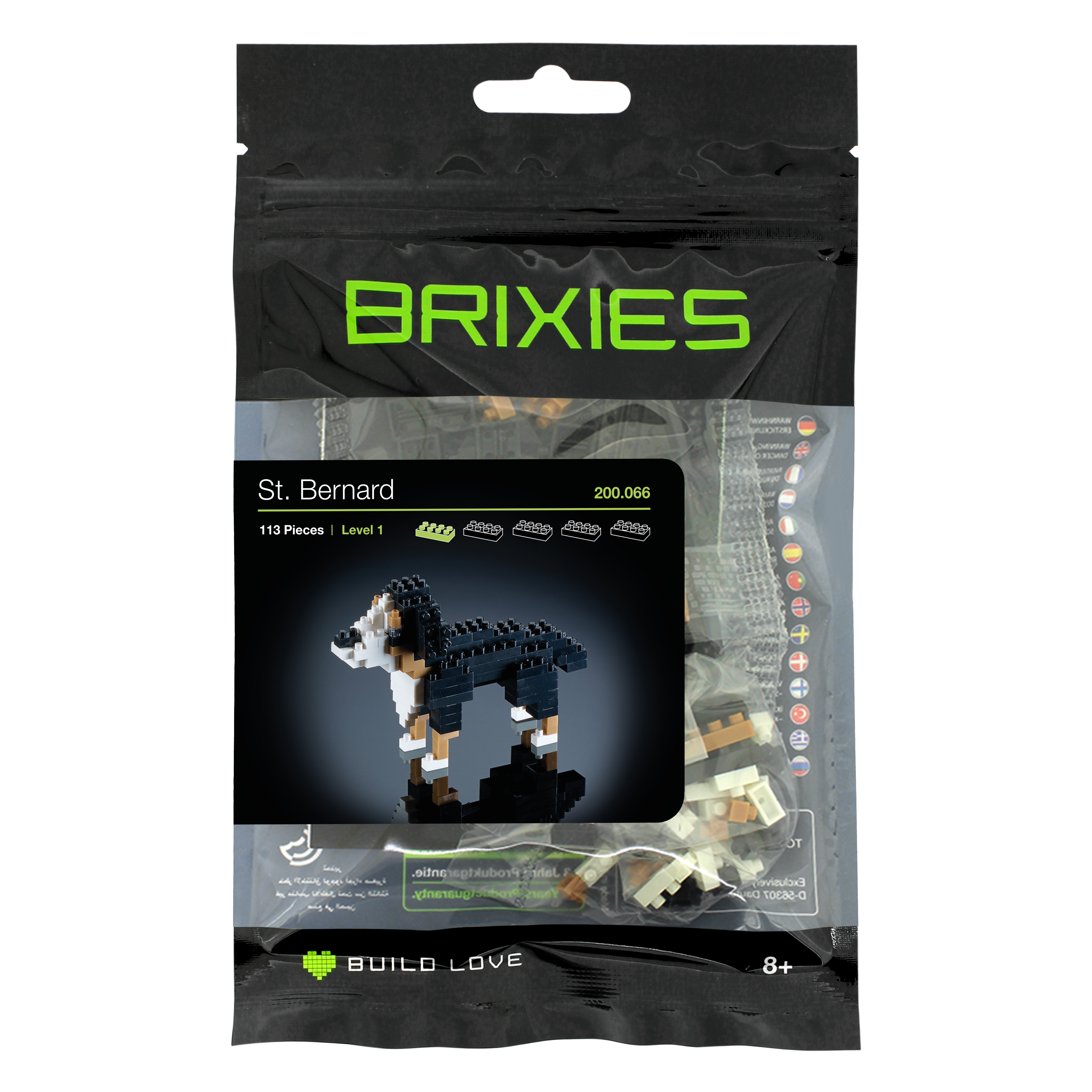 Toysmith - Wholesale Building Set - Kids - Brixies Small Zip Bag Saint Bernard2